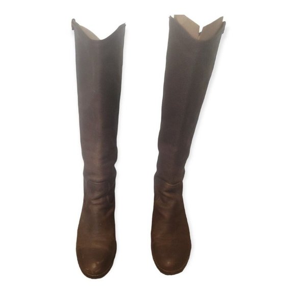 Frye Shoes - FRYE Melissa Button Size 8.5 Brown Tall Pull On Equestrian Leather